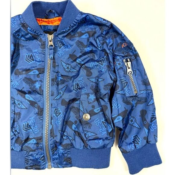 IXTREME Boys Bomber Jacket 24M Airplane Aviator Pilot Flight Military Style USA - Picture 2 of 7